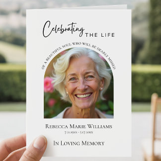 Celebrating The Life Photo Funeral Folded Programme