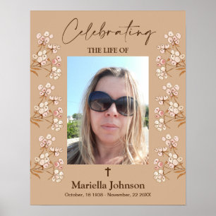 Celebrating the life Woman Funeral Poster