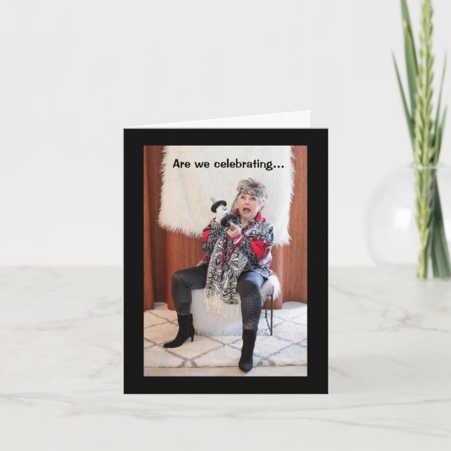 Celebrating the new or Surviving the old year Card (Front)