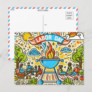Celebrating Together - Labour Day BBQ Postcard