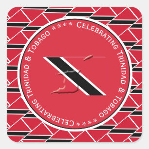 Celebrating TRINIDAD & TOBAGO FLAG Custom Photo Square Sticker