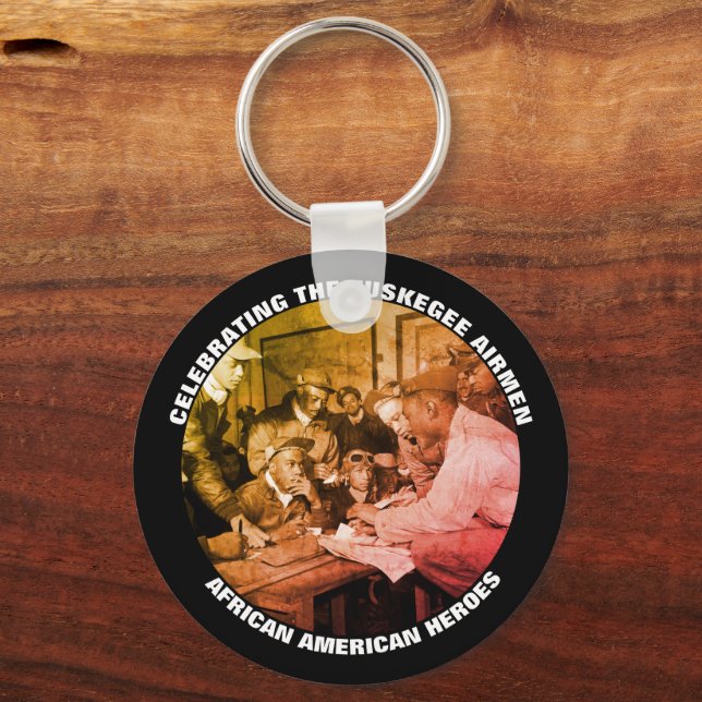 Celebrating TUSKEGEE AIRMEN Black History Heroes Key Ring (Front)