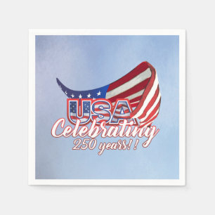 celebrating USA 250 stars and stripes napkins