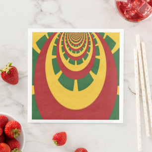 Celebrating With Colours Red Golden Green Napkin