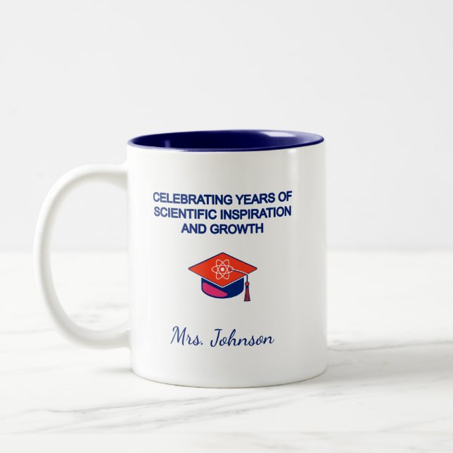 Celebrating Years Of Scientific Inspiration & Grow Two-Tone Coffee Mug (Left)