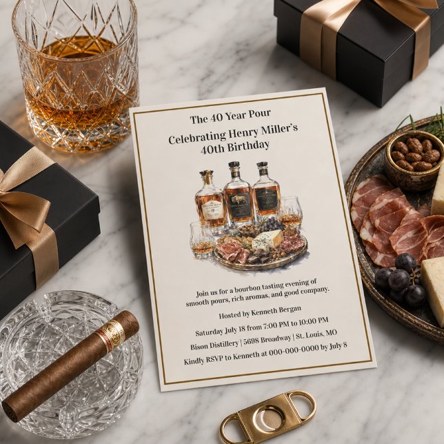  Celebration 40th Milestone Bourbon Birthday  Invitation (Creator Uploaded)