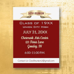 Celebration!  50th Class Reunion Invitation Postcard