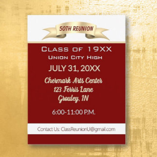 Celebration! 50th Class Reunion Invitation Postcard