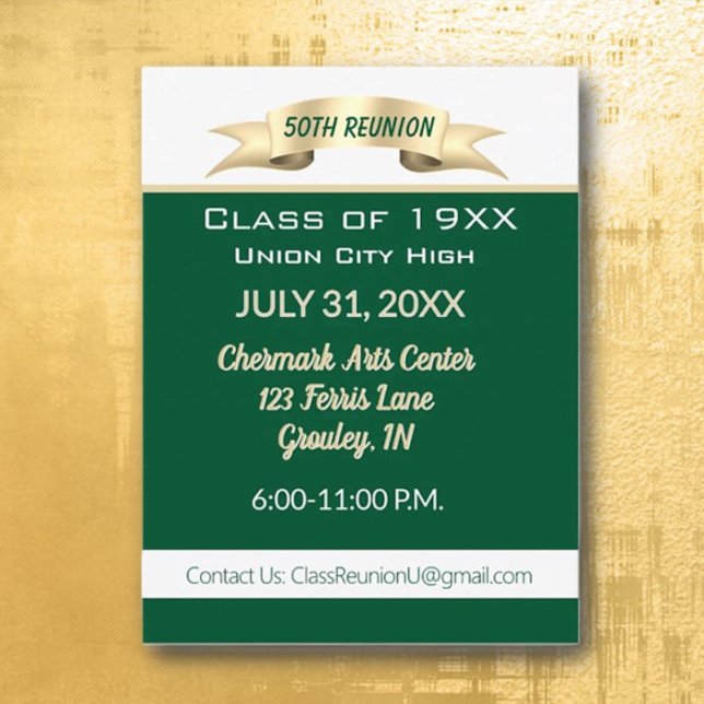 Celebration!  50th Class Reunion Invitation Postcard (Creator Uploaded)