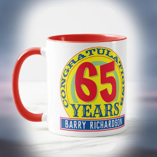 Celebration 65 Years with Name Mug