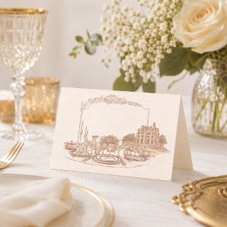 Celebration at the Manor Custom Folded Place Card