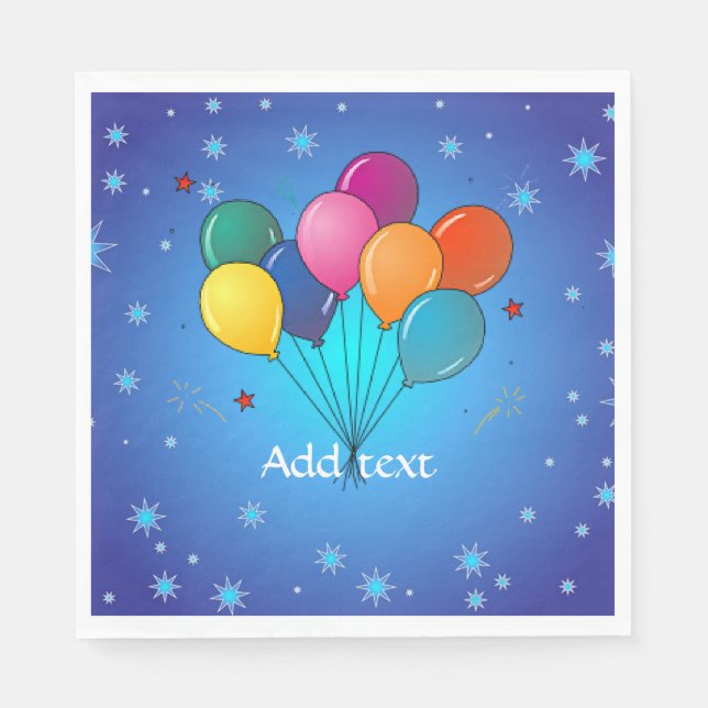Celebration Balloons Template Napkin (Front)