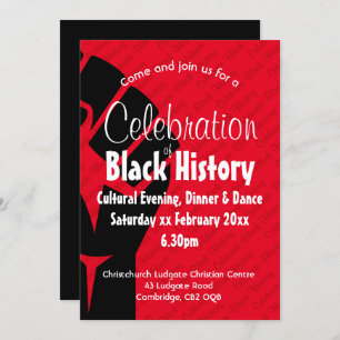CELEBRATION BLACK HISTORY Personalised BHM Red Invitation