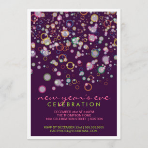 Celebration Bubbles New Year's Eve Party Invitation