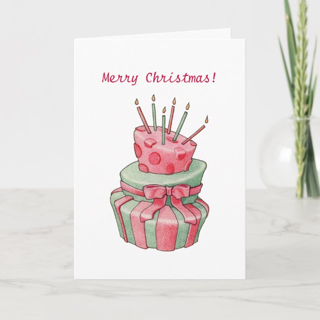 Celebration Cake Christmas Card (Front)