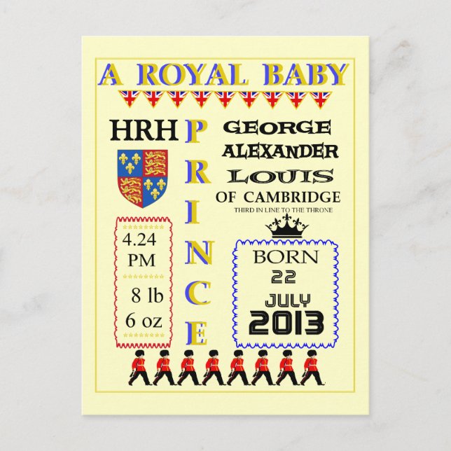Celebration Cards Royal Prince George of Cambridge (Front)