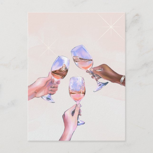 Celebration cheering Champagne Glasses Toasting Postcard (Front)