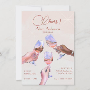 Celebration cheering Glasses Toast Birthday Invitation