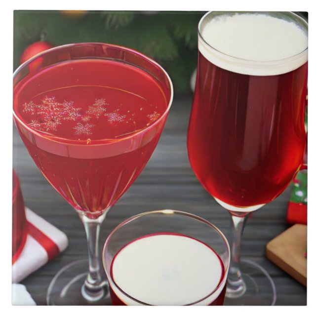 Celebration Cherry Red Drinks Tile (Front)