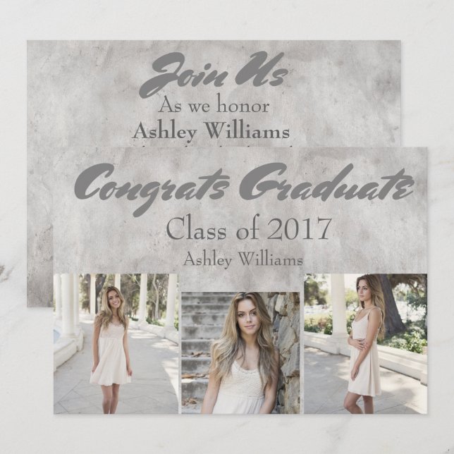 Celebration Class of 2017 Silver Invitation (Front/Back)