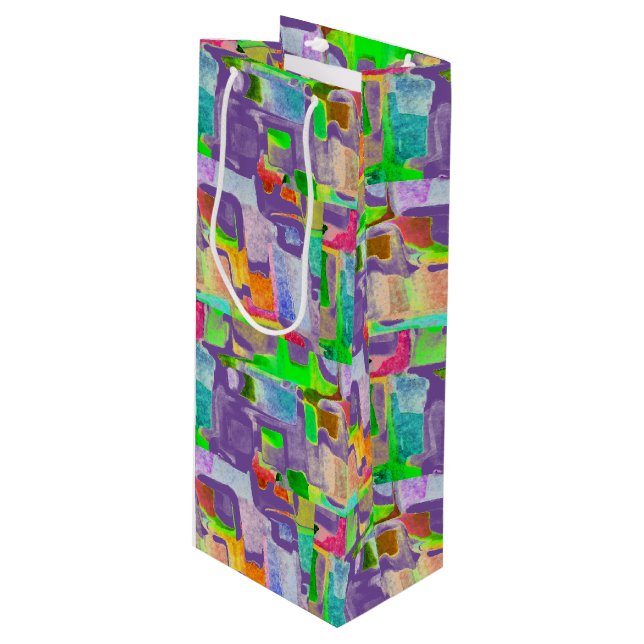 Celebration - Colourful Wine Gift Bag (Front Angled)