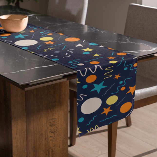 Celebration Confetti Shapes Long Table Runner (Table runner)