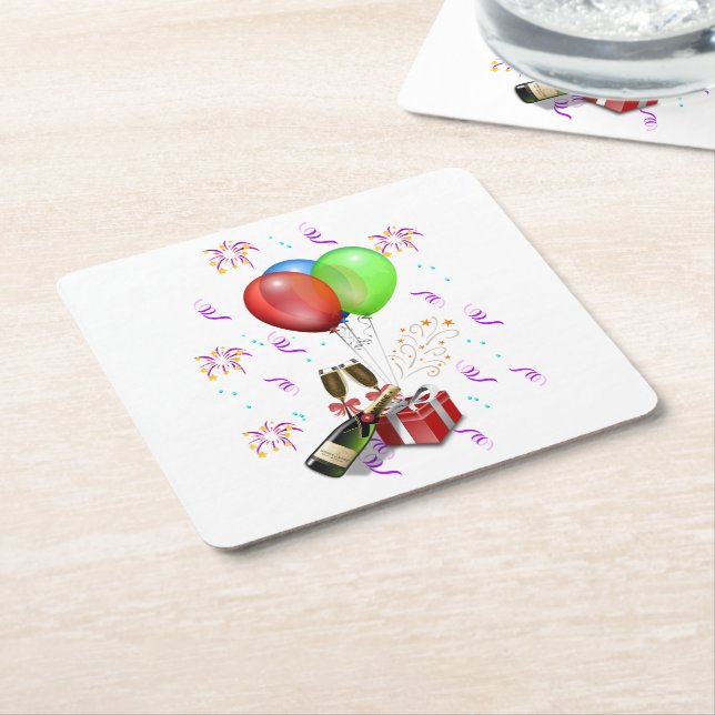 Celebration Decorations Square Paper Coaster (Angled)