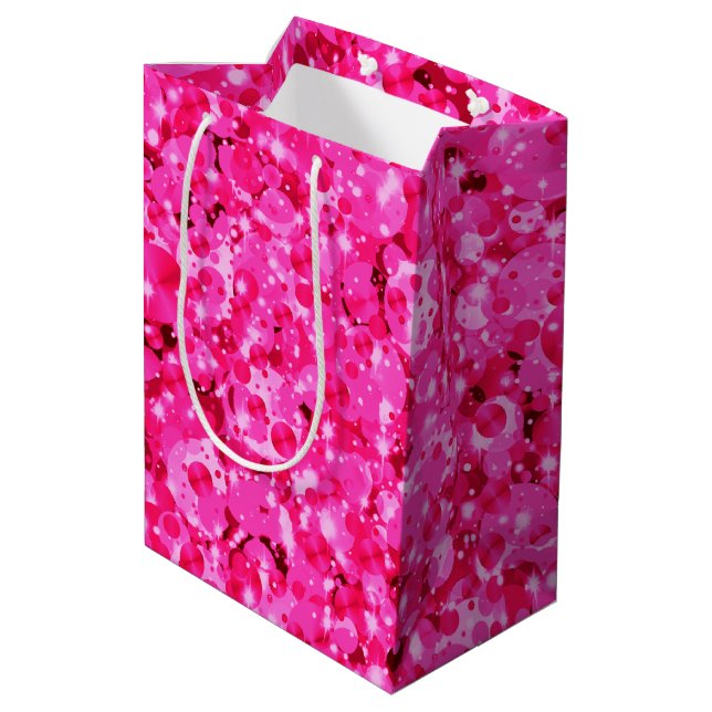 Celebration Dots-9-Hot Pink GIFT BAG M (Back Angled)
