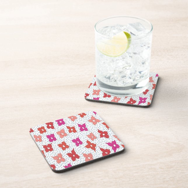 Celebration Flowers and Polka Dots Coaster (Right Side)