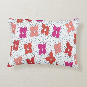Celebration Flowers and Polka Dots Decorative Cushion
