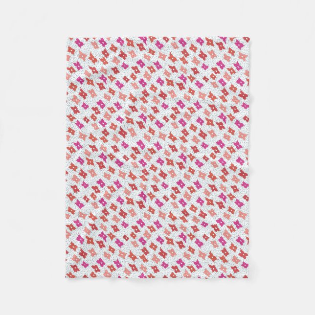 Celebration Flowers and Polka Dots Fleece Blanket (Front)