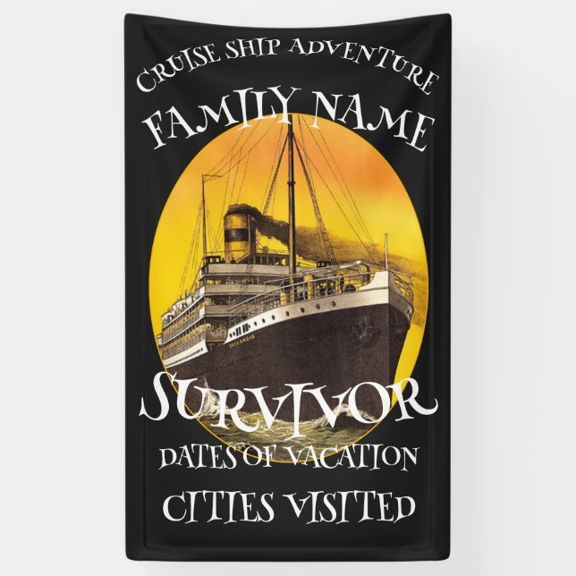 Celebration Grad Class Retirement 2024 Cruise Ship Banner (Vertical)