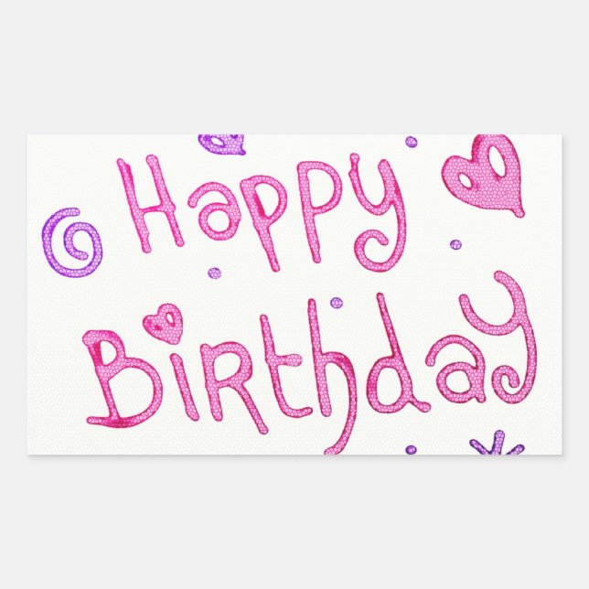 Celebration Happy Birthday Rectangular Sticker (Front)