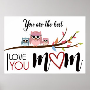 Celebration "Happy Mother's Day" with hearts Poster