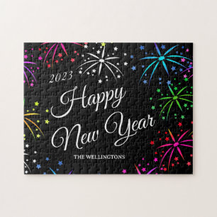 Celebration Happy new year festive fireworks Jigsaw Puzzle