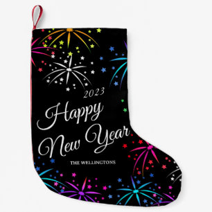 Celebration Happy new year festive fireworks Small Christmas Stocking