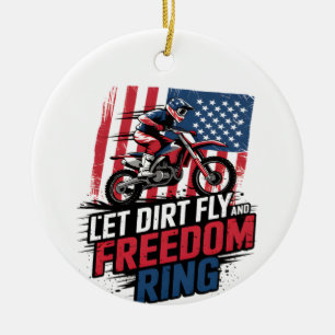 Celebration - Let Freedom Ring Quote Ceramic Tree Decoration