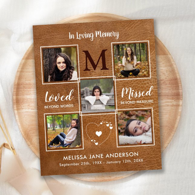 Celebration Life 5 Photo Memorial Thank You Cards (Creator Uploaded)