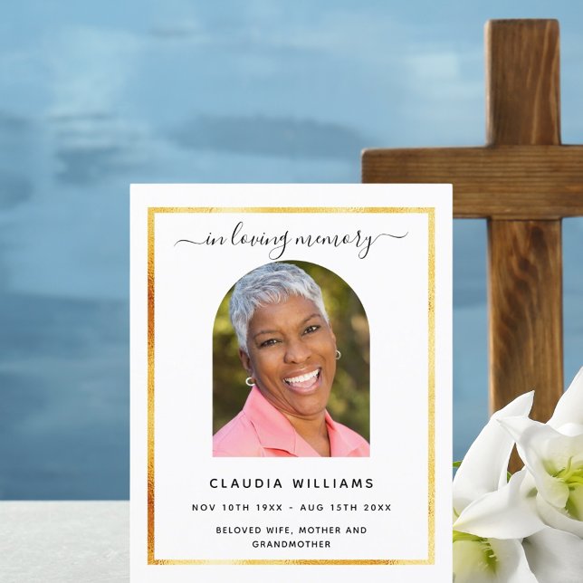 Celebration life funeral black arch photo program (Creator Uploaded)