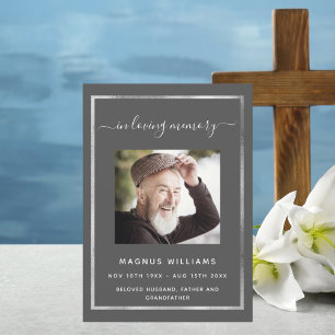 Celebration life funeral grey photo program invitation