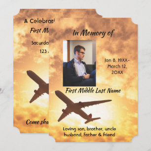 Celebration Life Invite Commercial Aeroplane Pilo