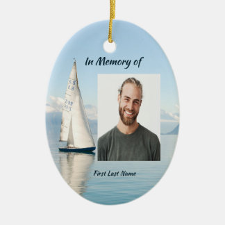 Celebration Life Keepsake  Sailor Sailboat Sailing Ceramic Tree Decoration