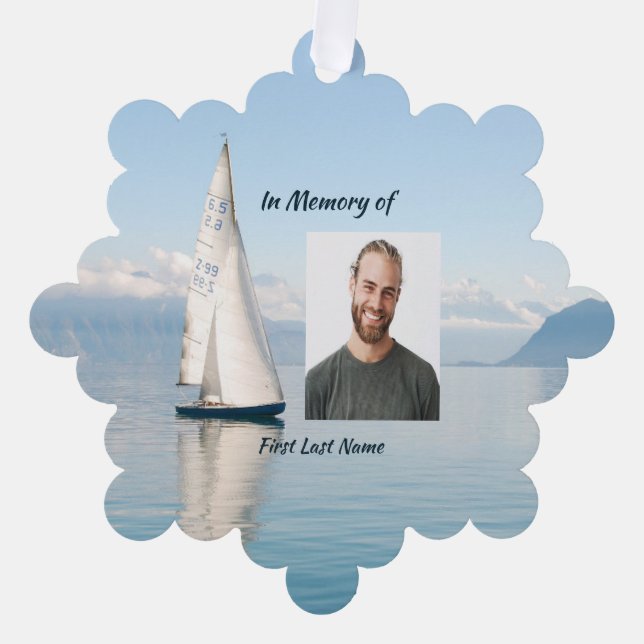 Celebration Life Keepsake  Sailor Sailboat Sailing Tree Decoration Card (Front)