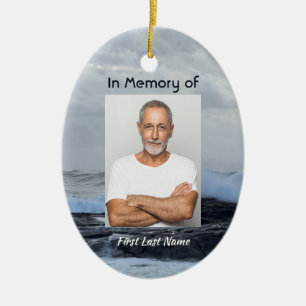 Celebration Life Keepsake Storm Ocean Ceramic Tree Decoration