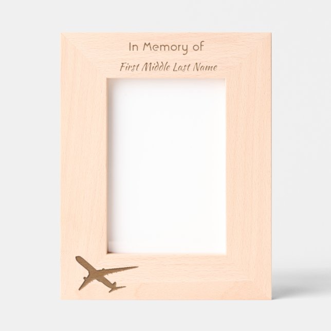 Celebration Life Memorial Keepsake Aeroplane Pilot Etched Frames (Front)