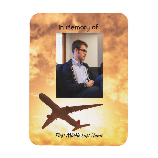 Celebration Life Memorial Keepsake Aeroplane Pilot Magnet (Vertical)
