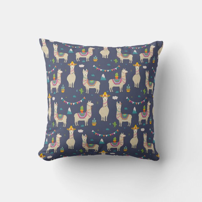 Celebration Llama Pattern Cushion (Front)