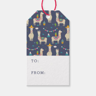 Celebration Llama Pattern Gift Tags