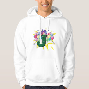 Celebration Monogram Letter J with Balloons Hoodie