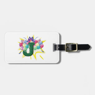 Celebration Monogram Letter J with Balloons Luggage Tag